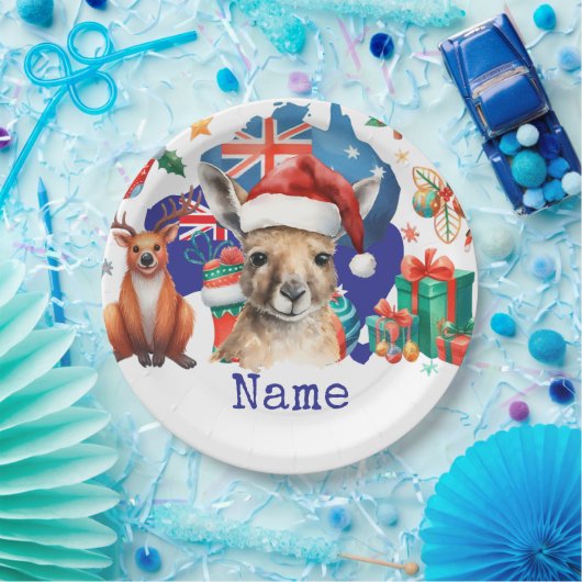 Kangaroo on Australia Flag  Papieren Bordje (Feest)