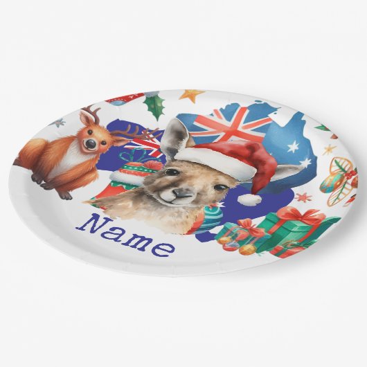 Kangaroo on Australia Flag  Papieren Bordje (Gekanteld)