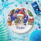 Kangaroo on Australia Flag  Papieren Bordje (Feest)