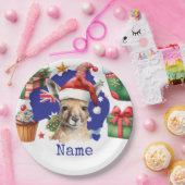 Kangaroo on Australia Flag  Papieren Bordje (Feest)