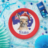 Kangaroo on Australia Flag  Papieren Bordje (Feest)