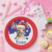 Kangaroo on Australia Flag  Papieren Bordje (Feest)