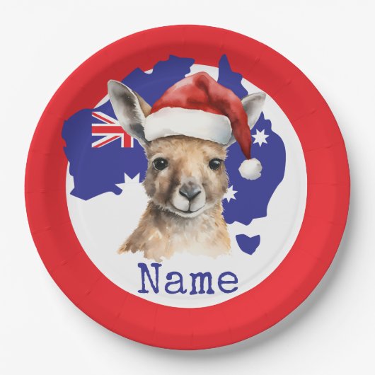 Kangaroo on Australia Flag  Papieren Bordje (Voorkant)