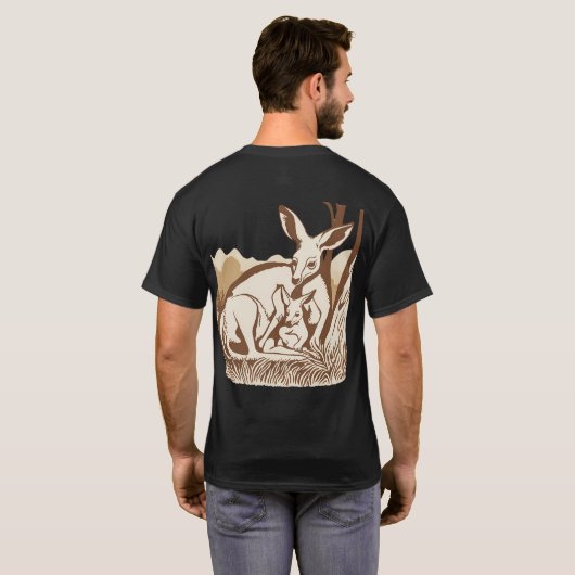 Kangaroo-ontwerp T-shirt (Achterkant volledig)