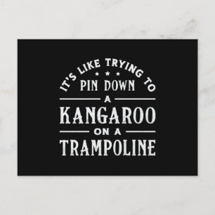 Kangaroo op een trampoline-turnast briefkaart