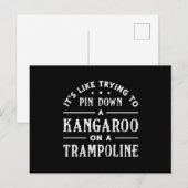 Kangaroo op een trampoline-turnast briefkaart (Voorkant / Achterkant)