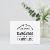 Kangaroo op een trampoline-turnast briefkaart (Staand voorkant)