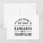 Kangaroo op een trampoline-turnast briefkaart (Voorkant / Achterkant)