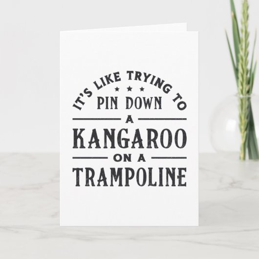 Kangaroo op een trampoline-turnast kaart (Voorkant)