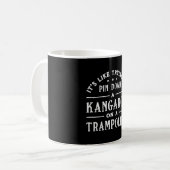 Kangaroo op een trampoline-turnast koffiemok (Voorkant links)
