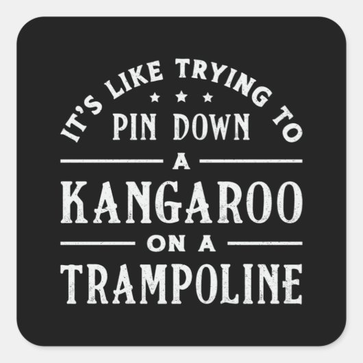 Kangaroo op een trampoline-turnast vierkante sticker (Voorkant)