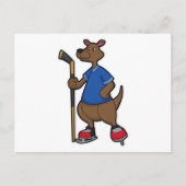 Kangaroo op Ice hockey met Ice hockey stick Briefkaart (Voorkant)