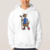 Kangaroo op Ice hockey met Ice hockey stick Hoodie (Voorkant)