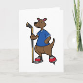 Kangaroo op Ice hockey met Ice hockey stick Kaart (Voorkant)