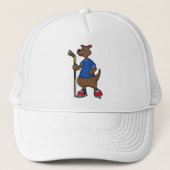 Kangaroo op Ice hockey met Ice hockey stick Trucker Pet (Voorkant)
