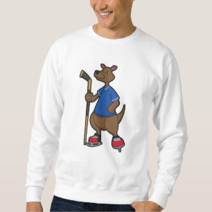 Kangaroo op Ice hockey met Ice hockey stick Trui