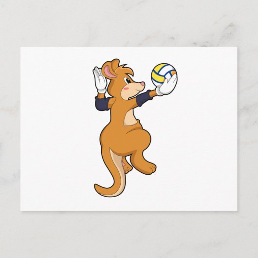 Kangaroo op volleybalsport briefkaart