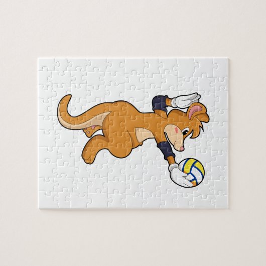 Kangaroo op volleybalsport legpuzzel (Horizontaal)