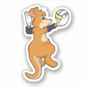 Kangaroo op volleybalsport sticker (Voorkant)