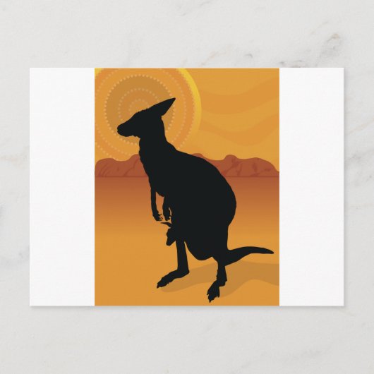 Kangaroo Outback Briefkaart (Voorkant)
