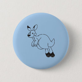 Kangaroo outline ronde button 5,7 cm