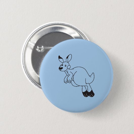 Kangaroo outline ronde button 5,7 cm (Voorkant /achterkant)