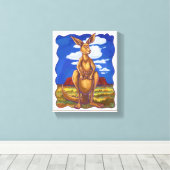 Kangaroo Party Center Canvas Afdruk (Insitu (Houten vloer))