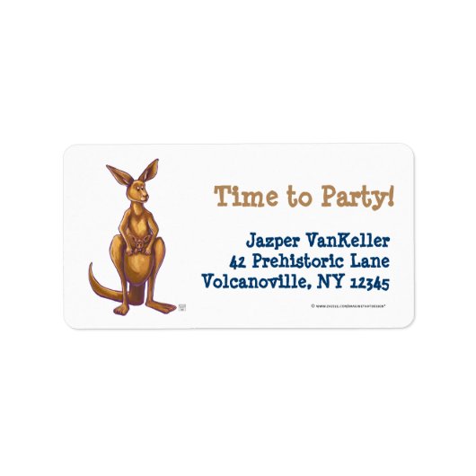 Kangaroo Party Center Etiket (Voorkant)