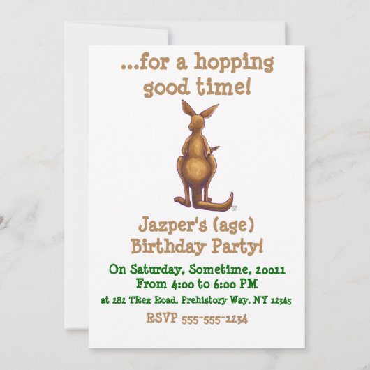 Kangaroo Party Center Kaart (Achterkant)