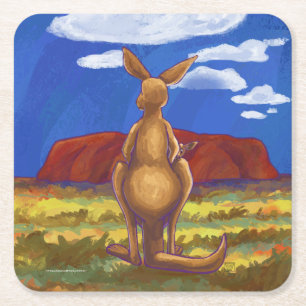 Kangaroo Party Center Kartonnen Onderzetters