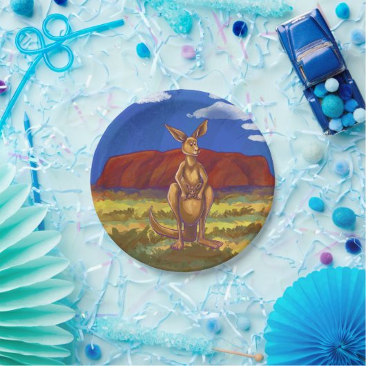 Kangaroo Party Center Papieren Bordje (Feest)