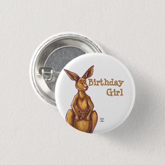 Kangaroo Party Center Ronde Button 3,2 Cm (Voorkant /achterkant)