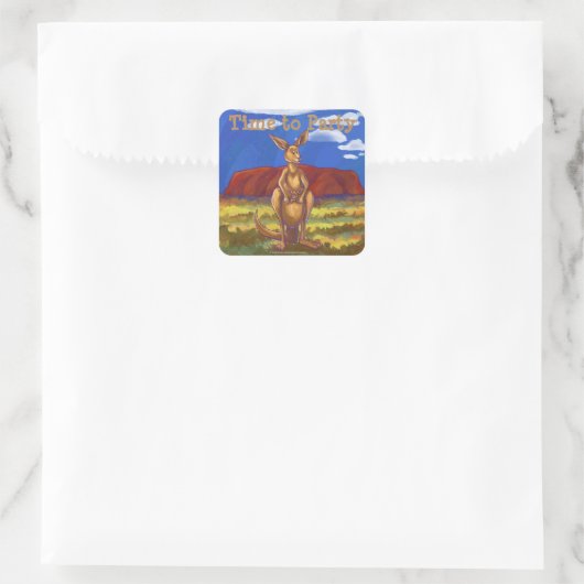 Kangaroo Party Center Vierkante Sticker (Tas)