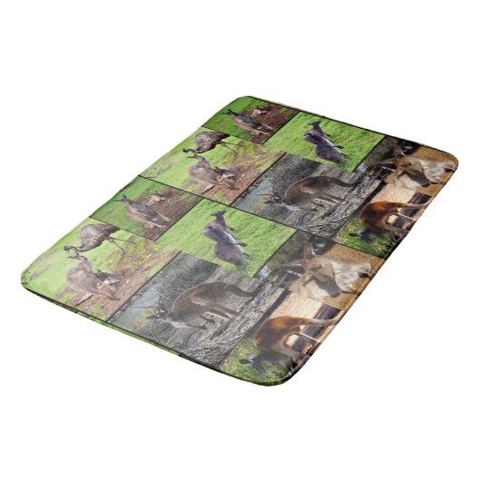 Kangaroo Photo Collage Badmat (Gekanteld)