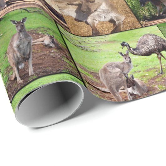 Kangaroo Photo Collage Cadeaupapier (Rol Hoek)