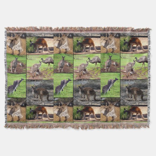 Kangaroo Photo Collage Deken (Voorkant)