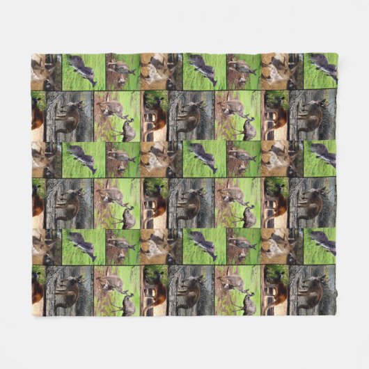 Kangaroo Photo Collage Fleece Deken (Voorkant (Horizontaal))