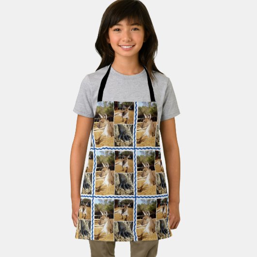 Kangaroo Photo Collage, Kinder Full Print Schort (Insitu)