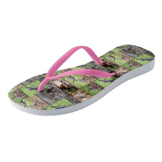 Kangaroo Photo Collage Teenslippers (Schuin)