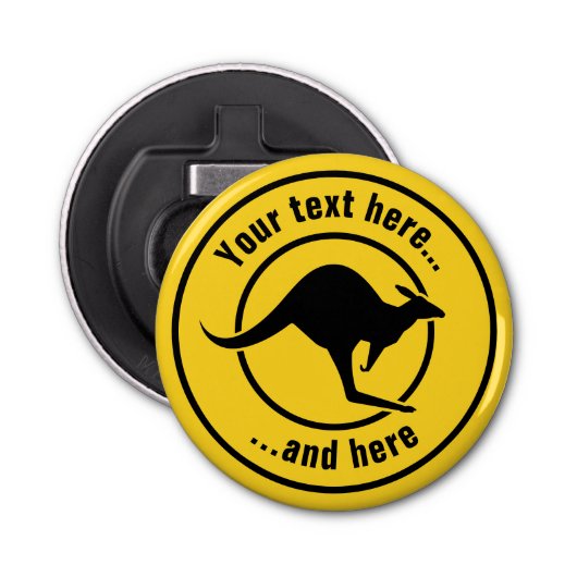 Kangaroo-pictogram Button Flesopener (Voorkant)