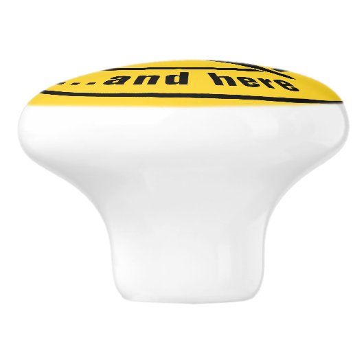 Kangaroo-pictogram Keramische Knop (Zijkant)