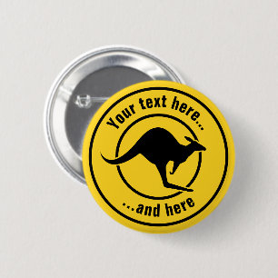Kangaroo-pictogram Ronde Button 5,7 Cm