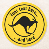 Kangaroo-pictogram Ronde Kartonnen Onderzetter (Voorkant)