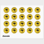 Kangaroo-pictogram Ronde Sticker (Vel)