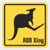 Kangaroo-pictogram Vierkante Sticker (Voorkant)