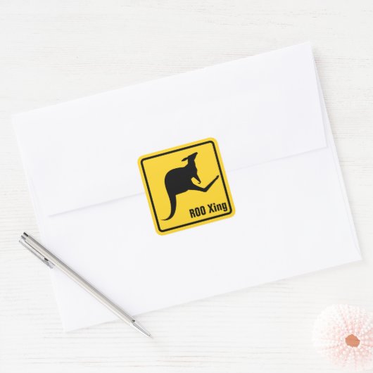 Kangaroo-pictogram Vierkante Sticker (Envelop)