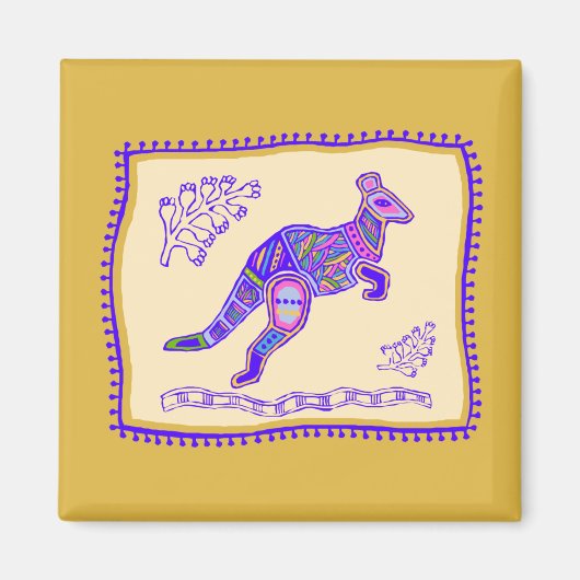 Kangaroo Quilt Magneet (Voorkant)