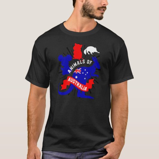 Kangaroo Quokka Sugar glider Koala Animals van Aus T-shirt (Voorkant)