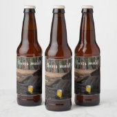 Kangaroo Relaxing with Beer Australia Funny Bier Etiket (Flessen)