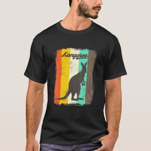 Kangaroo Retro 70s Cute Animal T-shirt (Voorkant)